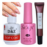 Cola Unha Postiça Gel Base Top Coat D&z Unhas Gel Softgel