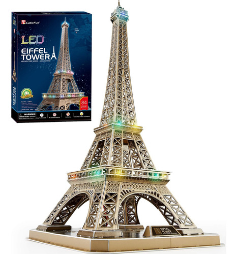 Cubicfun Rompecabezas 3d Para Adultos Torre Eiffel Con Led B