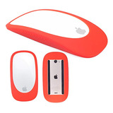 Protector De Silicona Para Mouse Magic Mouse 1/2 Rojo