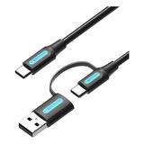 Cable Usb-c + Usb 2 En 1  A Usb-c 3a 60w 20v 0.5m Vention