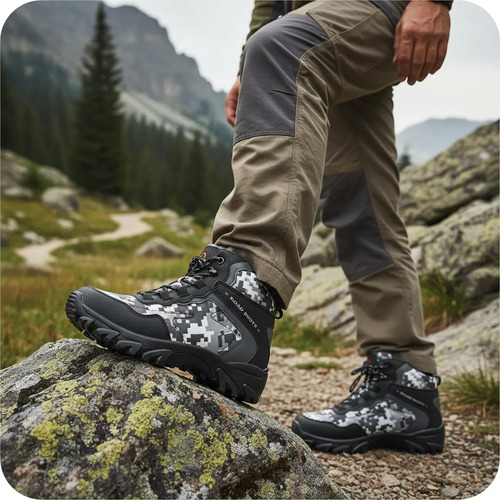 Botas De Hombre Montaña Pixel Comodas Antiderrapantes