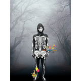 Disfraz Calaca Esqueleto Calavera Muerte Para Adulto De Halloween Carnaval Festival