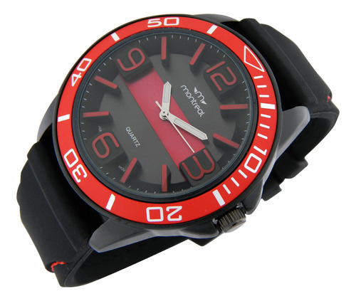 Reloj Montreal Hombre Ml529 Metal Correa Silicona Con Costur