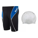 Malla Natacion Hombre Jammer Gorro Adulto Resiste Cloro Kit