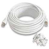 Ntzndz Cable Ethernet Cat5e Blanco Para Exteriores De 30 Pie