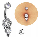 Piercing De Umbigo Estilo Indiano Titânio G23 C/ Zircônias