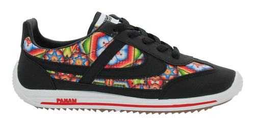 Tenis Panam Mujer Y Hombre 084 Huichol  Negro Estampado