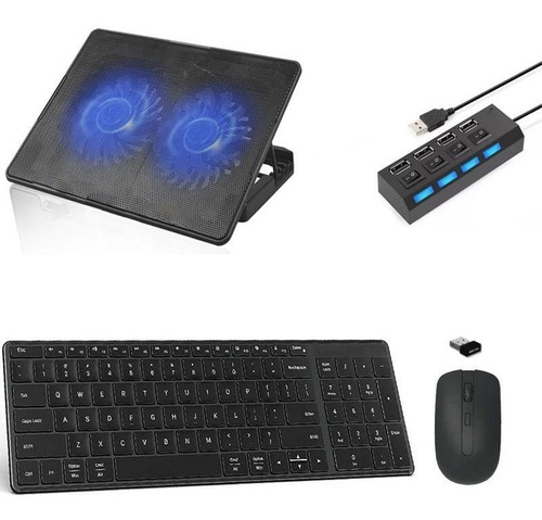 Tecld , Mouse Suporte Cooler 2x Hub P/notebook Acer - Preto