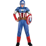 Disfraz Clásico De Capitán América Niños Pará, Talla Grande,