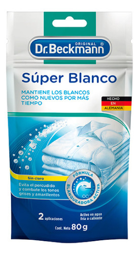 Blanqueador Super Blanco Doypack Dr. Beckmann 80 Gramos