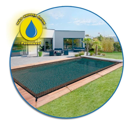 Lona Piscina Toldo Permeável Proteção Folhas Sujeira 4x7