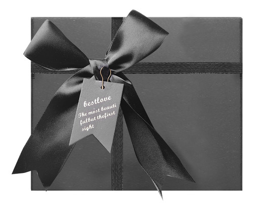 Elegante Caja De Regalo Con Forma De Lazo Negro Para Boda O