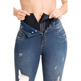 Jeans Con Faja Interna Levanta Cola Elastic Seamless Plus