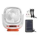 Ventilador Recargable Solar / Linterna / Radio / Bluetooh