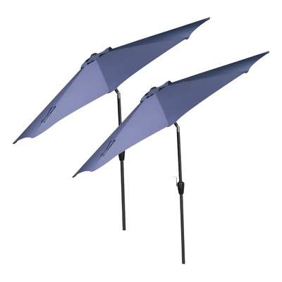 2 Sombrilla Plegable 3 Mts Para Jardin Playa Camp Exterior. Azul Liso | Envío gratis