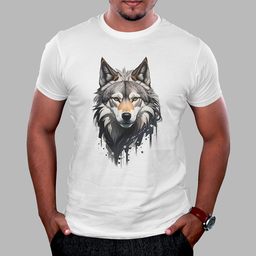 Camiseta Estampada Lobo Gris Exclusiva