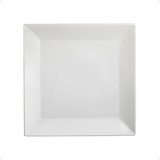 Plato Cuadrado Grande Ceramica Blanca 26x26