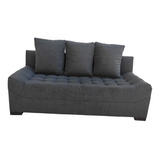 Sillon Sofa 3 Cuerpos Con Costuras Estéticas Sin Apoyabrazo 