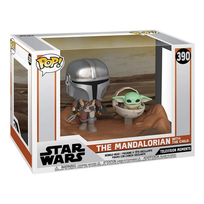 Funko Pop Mandalorian With Child Baby Yoda 390 Movie Moments | Envío gratis
