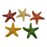 Figura Adorno Acuario Resina Set Estrellas De Mar De Colores