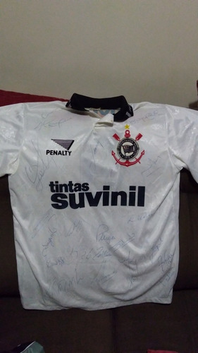 Camiseta Corinthians Suvinil Original Autografada - Ano 1995