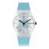 Reloj Swatch Blue Daze So29k105 Original Agente Oficial Color De La Malla Celeste Color Del Bisel Transparente Color Del Fondo Transparente