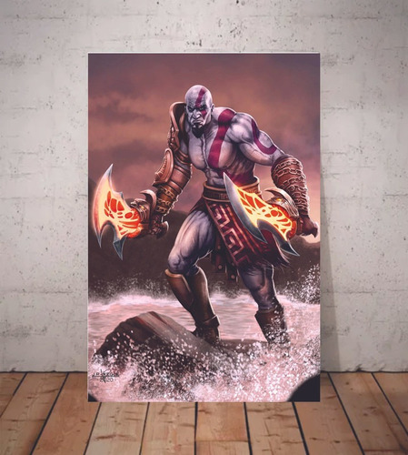 Placa Quadro Decorativo God Of War Kratos Ps3 Ps4 Gamer 107