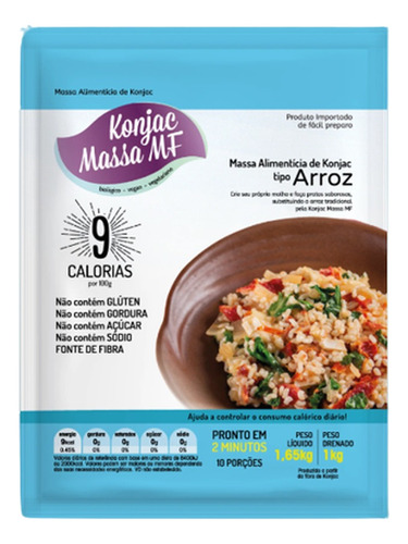 Macarrão Tipo Arroz Zero Carboidrato Konjac Massa Mf 1kg