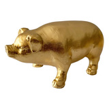 Pewery Estatua De Cerdo Dorado, Figura De Animal, Decoración