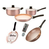 Juego Olla Cacerola Wok Sarten Panqueque Hudson Ceramica 7pz