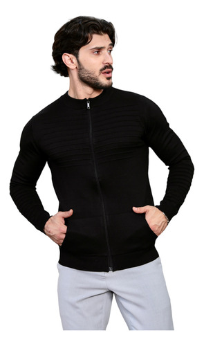 Blusa De Frio Masculina Com Zíper E Bolso