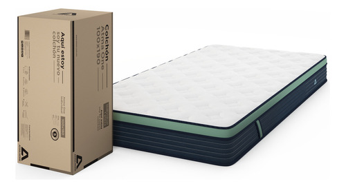 Colchon Atma One 1 Plaza 80x190x20 En Caja I 3 Capas De Espuma Color Blanco