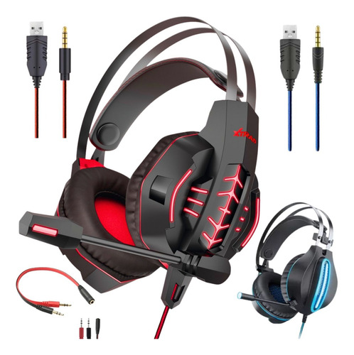 Fone De Ouvido Headset Gamer Pro Com Luz Led Video Game Pc