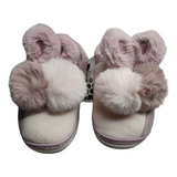 Pantufla Cerrada Niño Niña  Peluche Abrigada Importada 30-35