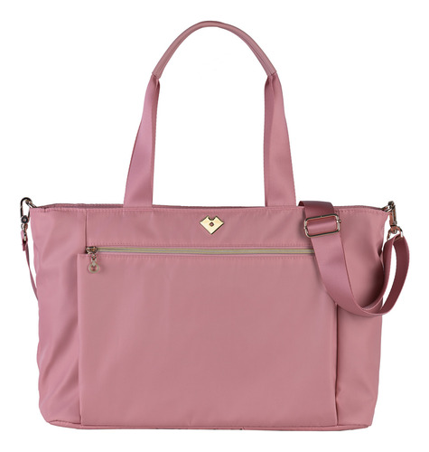 Bolsa Para Laptop Mujer Portafolio Maletín Crossbody Luckyly Color Rosa