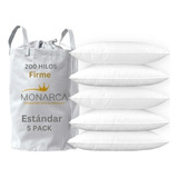 Almohada Hotelera Monarca 200 Hilos 5 Pack Firme Estándar Color Blanco