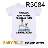 Roupa De Bebê Body Academia Com Minha Mamãe R3084