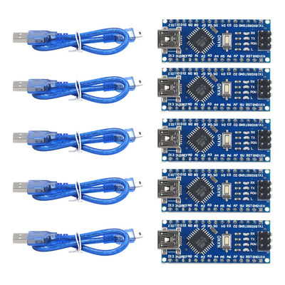 Tecneu 5 Piezas Placa Nano Compatible Ide Arduino Atmega328p V3 + Cables USB | Envío gratis