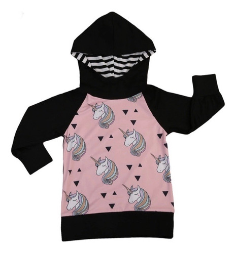 Buzo Buso Saco Niñas Unicornio Con Capota Ropa Moda Infantil