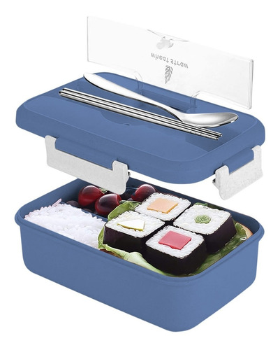 Contenedor Lonchera Box Lunch Topper Portatil + Cubiertos