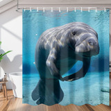 Pardick Sea Ocean Animal Manatee Cortina De Ducha, Juego De 