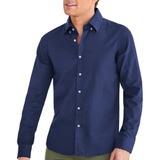 Camisa De Hombre Azul Liso, Botones Contraste Cklass 976-43