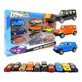 Carrinho De Ferro Miniatura Coleção Kit 10 Estilo Hotwheels Cor Azul