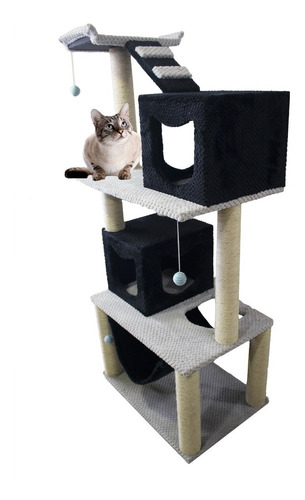 Gimnasio Rascador Para Gato +juguetes  + Collar Para Gato