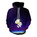 Sudadera Trend Creativo Patrón Space Astronaut Snoopy