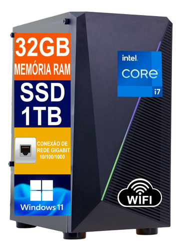 Pc Computador Cpu I7 6700 / Ssd 1tb M2 / 32gb Memória Ddr4