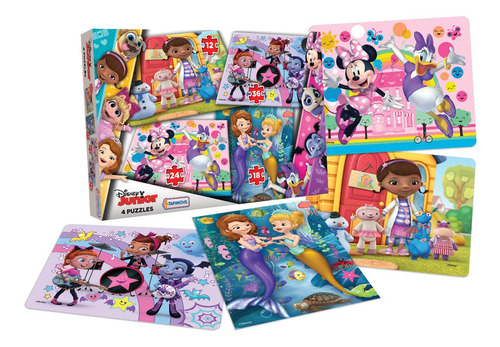 Rompecabezas 4 Puzzle Vampirina Sofia Minnie Doc Juguetes Ed