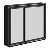Armario Espelheira 2 Portas Perfil Aluminio Lbp16/s Preto