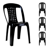 Kit 4 Cadeiras Bistrô De Plástica Reforçada Com Ecotosto