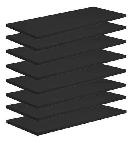 Kit 10 Prateleiras 50x30cm Mdf Preto Suporte Grátis 503010